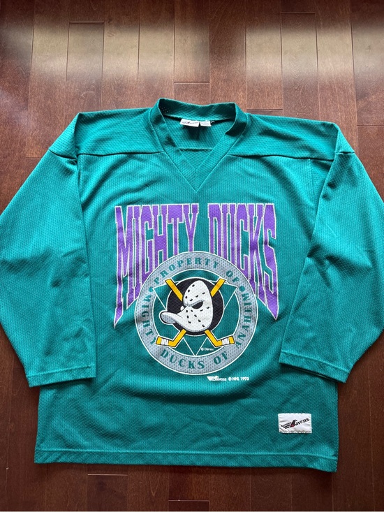 Ravens Athletic Other - Vintage Mighty Ducks of Anaheim 1993 Disney Ravens Mesh NHL Hockey Jersey L/XL